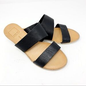 Dolce Vita Black Double-Band Slide Sandals